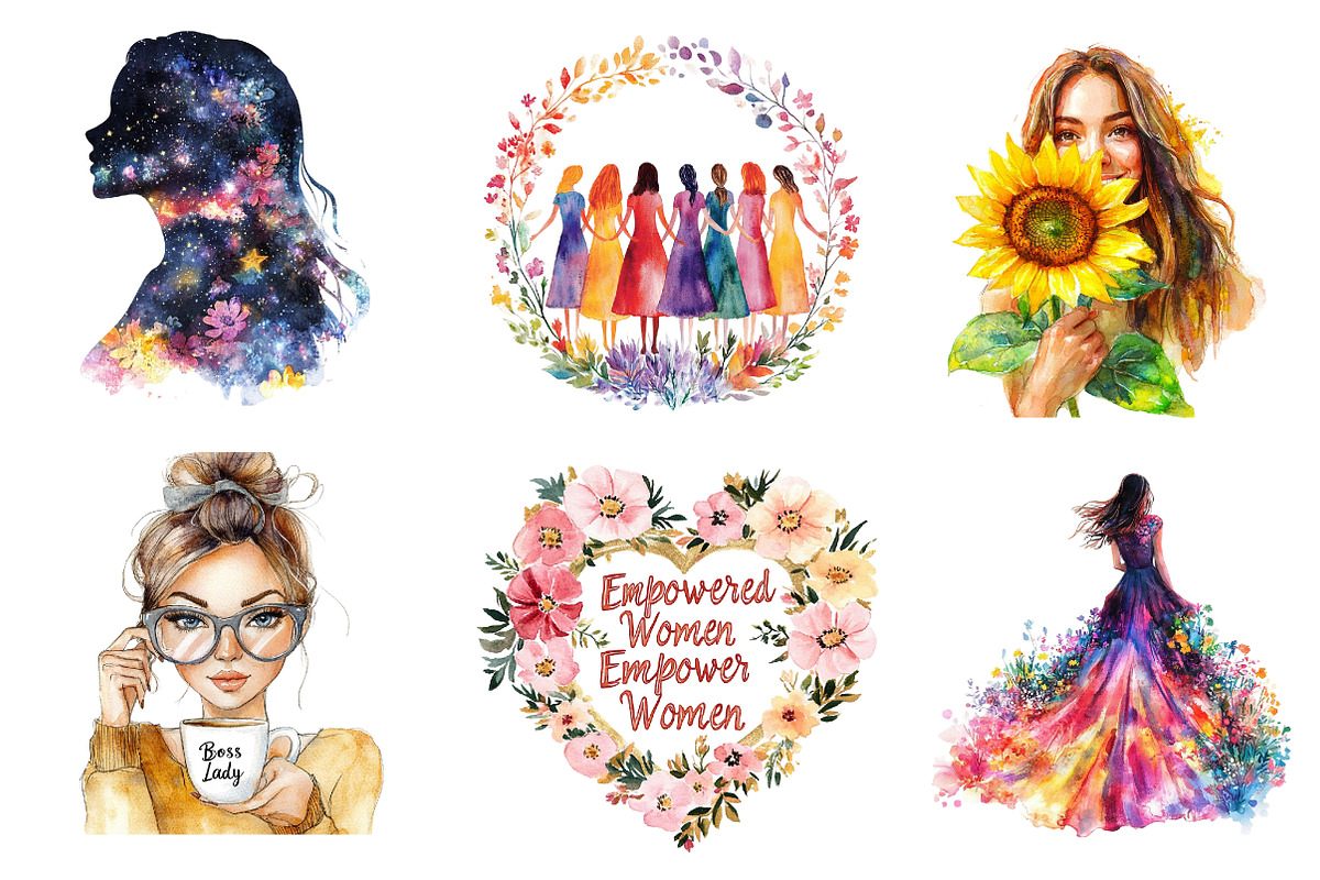 Cute Womens Month Clipart, an Illustration by CreationArt (Photo 4 of 5)