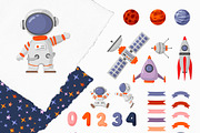 Astronaut Kids Clipart, a Decorative Illustration by Nebbia (Thumbnail 2 of 7)