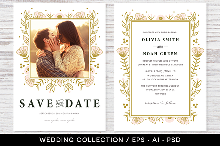 Wedding Invitation Collection Design, an Invitation Template by Pixejoo