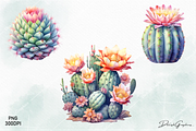 Cactus Watercolor Clipart Png, a Decorative Illustration by danishgraphics (Thumbnail 5 of 6)