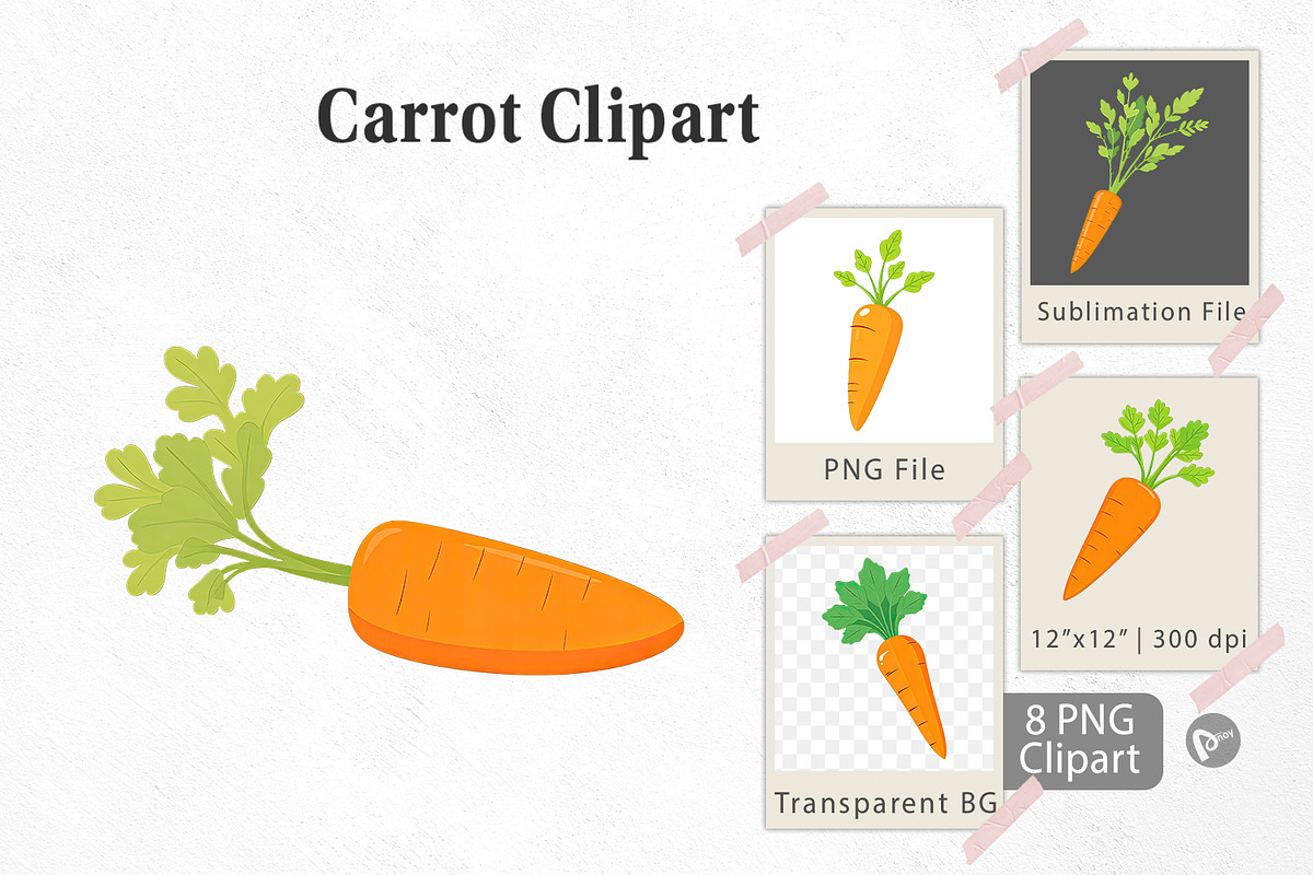 Carrot Clipart, a Graphic by Artnoy (Photo 1 of 5)