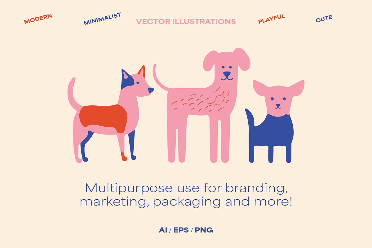 Modern Dog Illustration Set, an Animal Illustration by Sarah Baker (Photo 5 of 7)