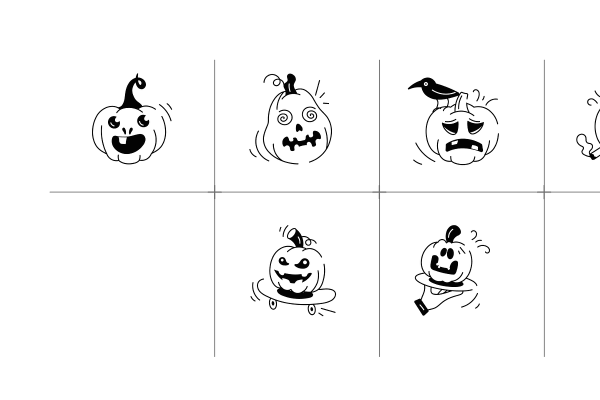 Animated Pumpkin Doodle Icons, a Duotone Icon by Vectors Market (Photo 8 of 9)