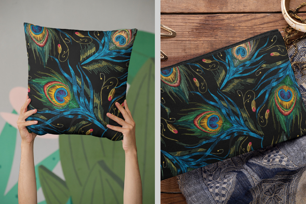 Embroidery peacock feathers, a Pattern Graphic by Matrioshka (Photo 4 of 6)