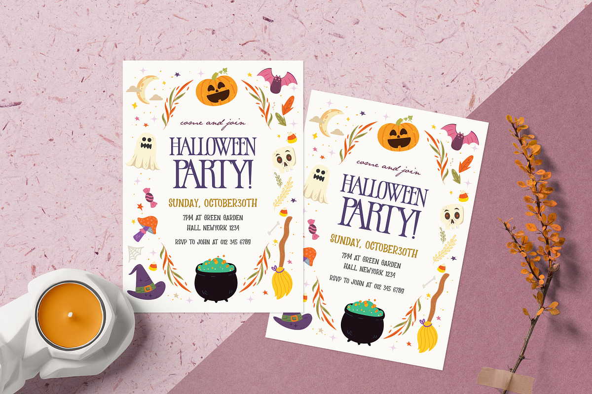 Halloween Invitation, a Flyer Template by Creativestoree (Photo 2 of 3)