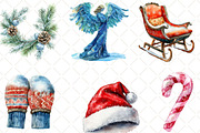 Frosty Christmas Clipart, an Illustration by Black Bird Studio (Thumbnail 5 of 6)