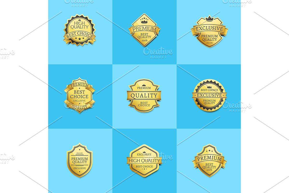 Set of Premium Quality Best Gold, a Work Illustration by robuart
