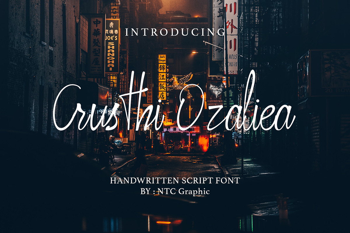 Crusthi Ozaliea, a Script Font by NTC Graphic (Photo 1 of 8)