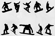 Snowboarding Silhouette SVG, a Sport Illustration by newminddesign (Thumbnail 1 of 3)