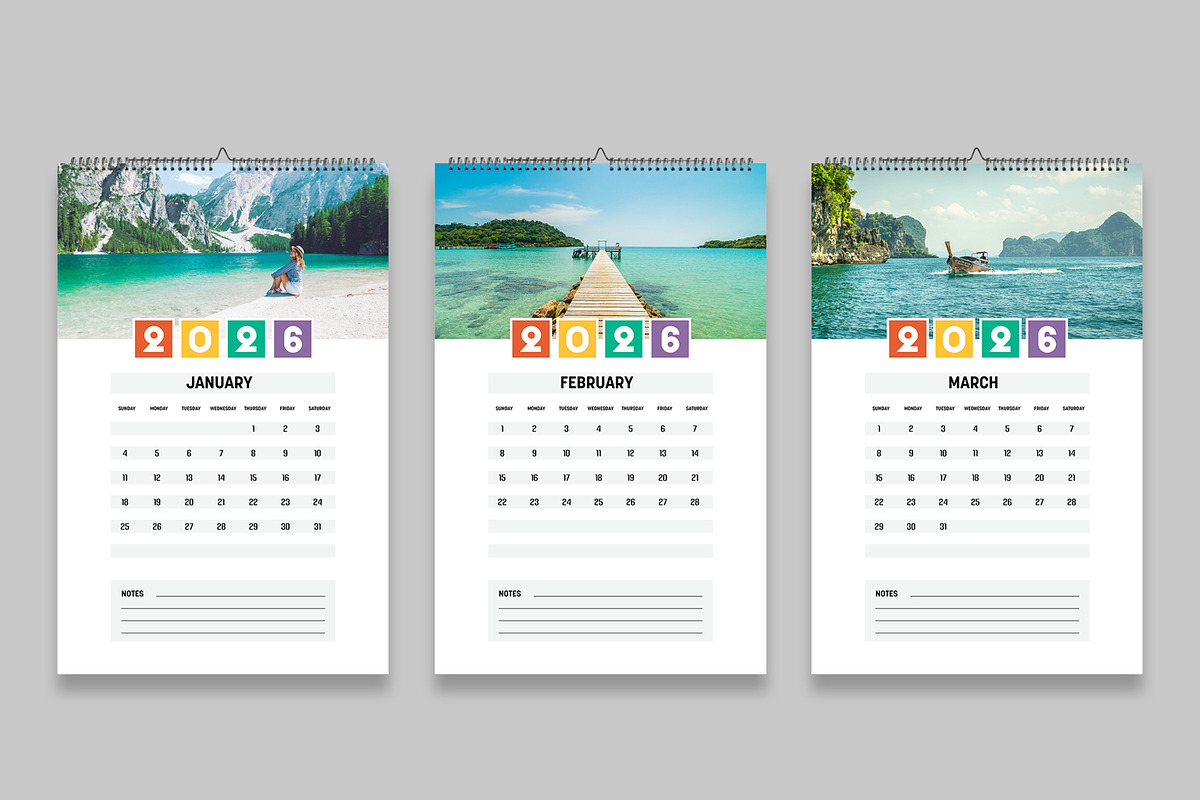 Wall Calendar 2026 Template preview 2