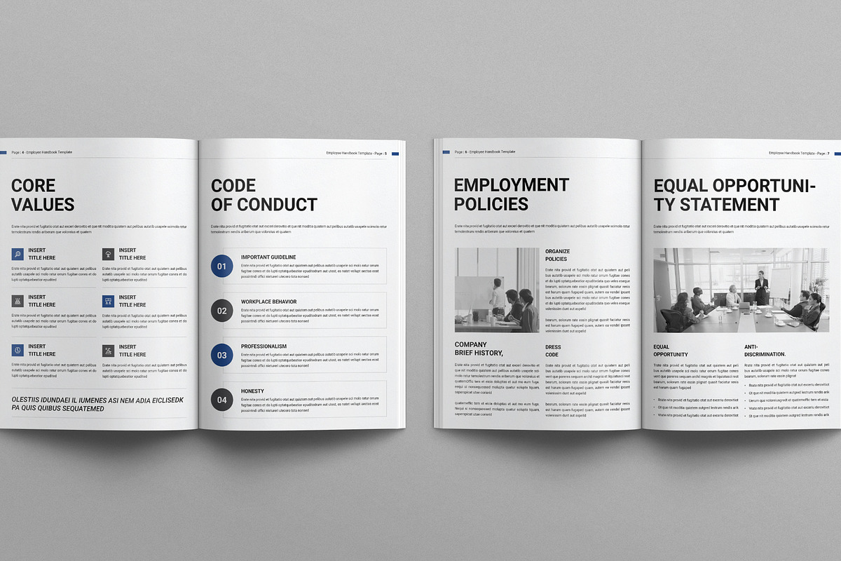 Employee Handbook Template, a Brochure Template by E-Type (Photo 3 of 7)