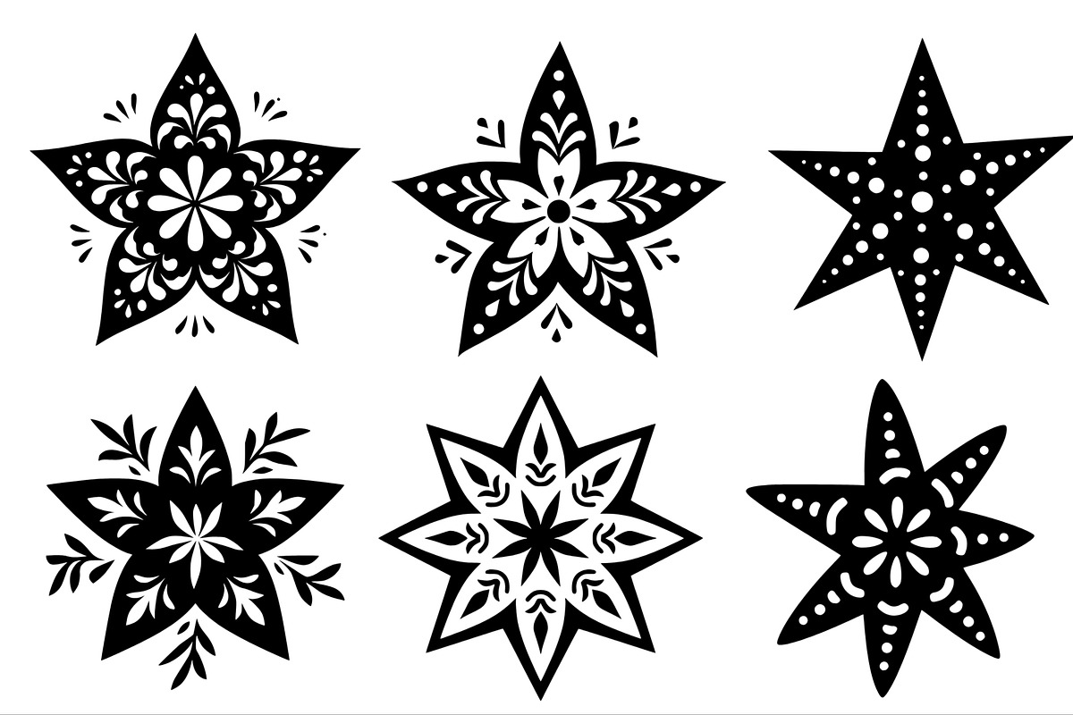 120 Folk Art Stars SVG & PNG Bundle, an Object Graphic by Pattern Whimsy (Photo 2 of 5)