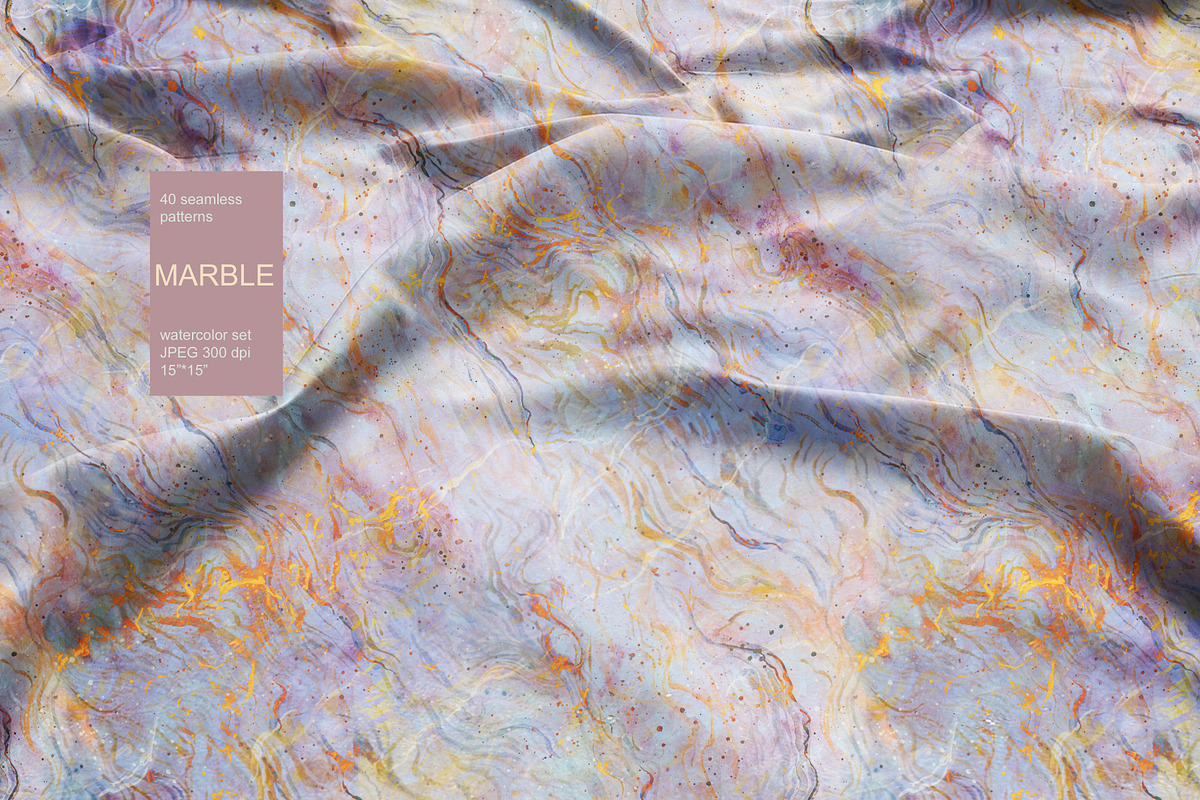 40 Marble seamless watercolor pack, a Pattern Graphic by PatternsBlooming (Photo 7 of 14)