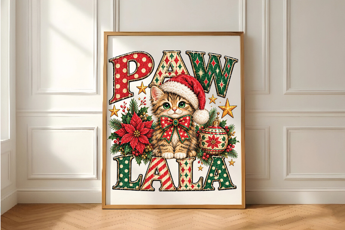 Christmas Cat Paw Prints PNG, a Seasonal Illustration by Daily.Designs (Photo 5 of 5)