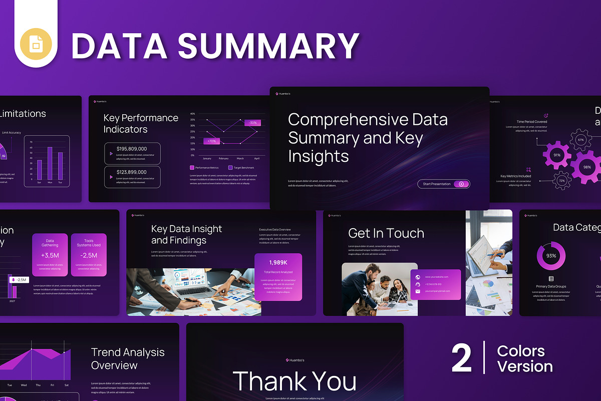 Data Summary Google Slides, a Presentation Template by Antstheme (Photo 1 of 4)