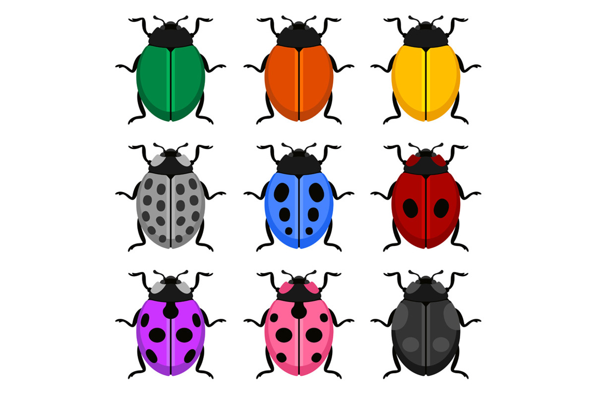 Color Ladybug Set, an Icon by in8finity