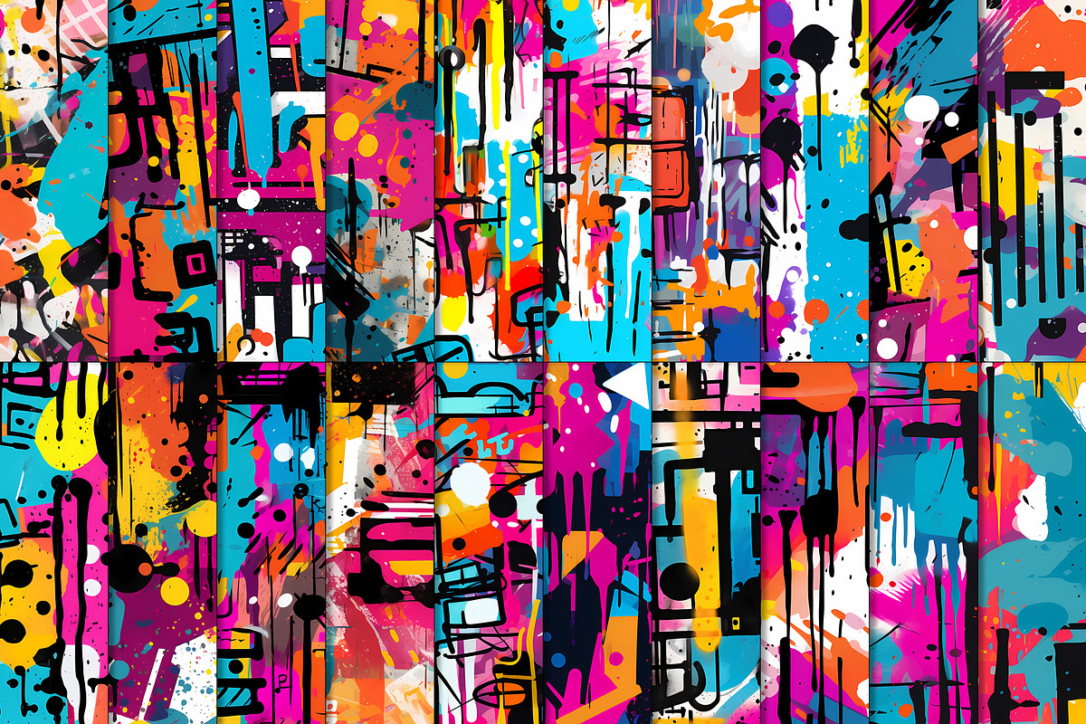 20 Seamless Urban Graffiti Patterns, a Pattern Graphic by Nordic Design (Photo 4 of 9)