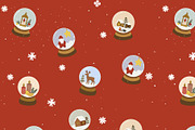 Christmas Snow Globe Seamless Patter, a Seasonal Illustration by uStickery (Thumbnail 5 of 5)