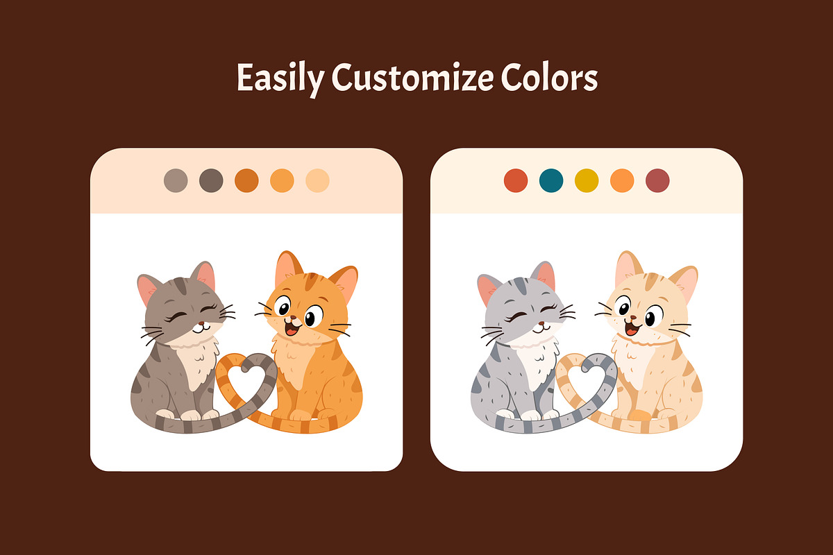 100 Cat Flat Vector Icons, an Emoji Icon by Creative Stall (Photo 6 of 11)