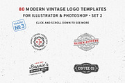 80 Modern Vintage Logos vol 3, a Branding & Logo Template by DISTRICT 62 STUDIO (Thumbnail 2 of 15)