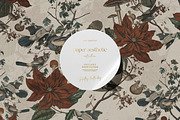 Christmas Flowers and Birds Pattern, a Pattern Graphic by paper aesthetic (Thumbnail 1 of 7)