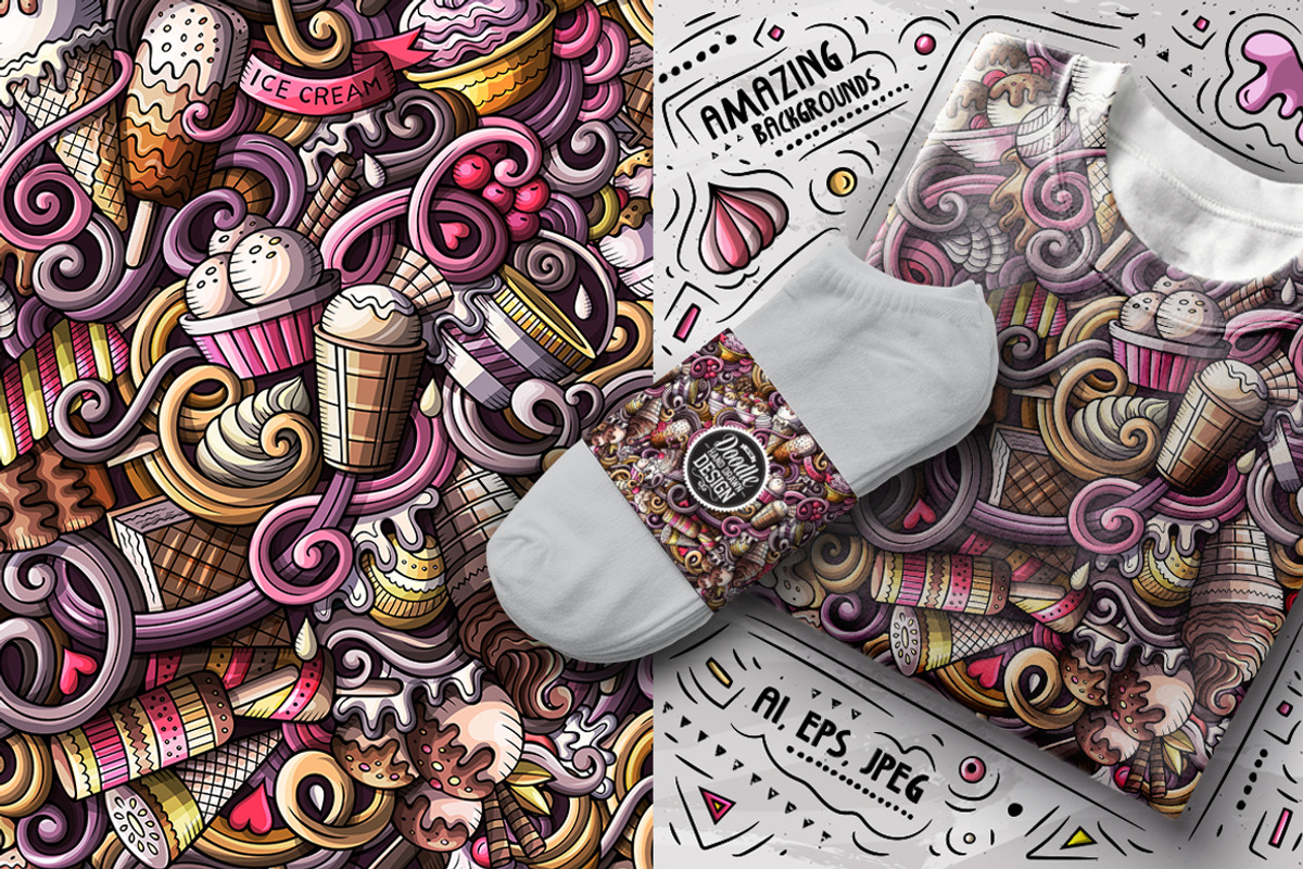 7 Ice Cream Seamless Patterns, a Pattern Graphic by BALABOLKA (Photo 3 of 8)