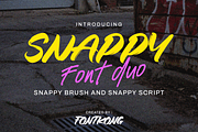 Snappy Font Duo – Brush and Script, a Script Font by overlaytemplates (Thumbnail 1 of 5)