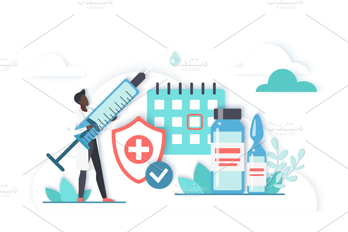 Vaccination Schedule Concept With, an Object Illustration by Lemberg Vector