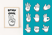 Cartoon Hands, Gestures with Signs, a Person Illustration by Lettering_Logo (Thumbnail 4 of 4)