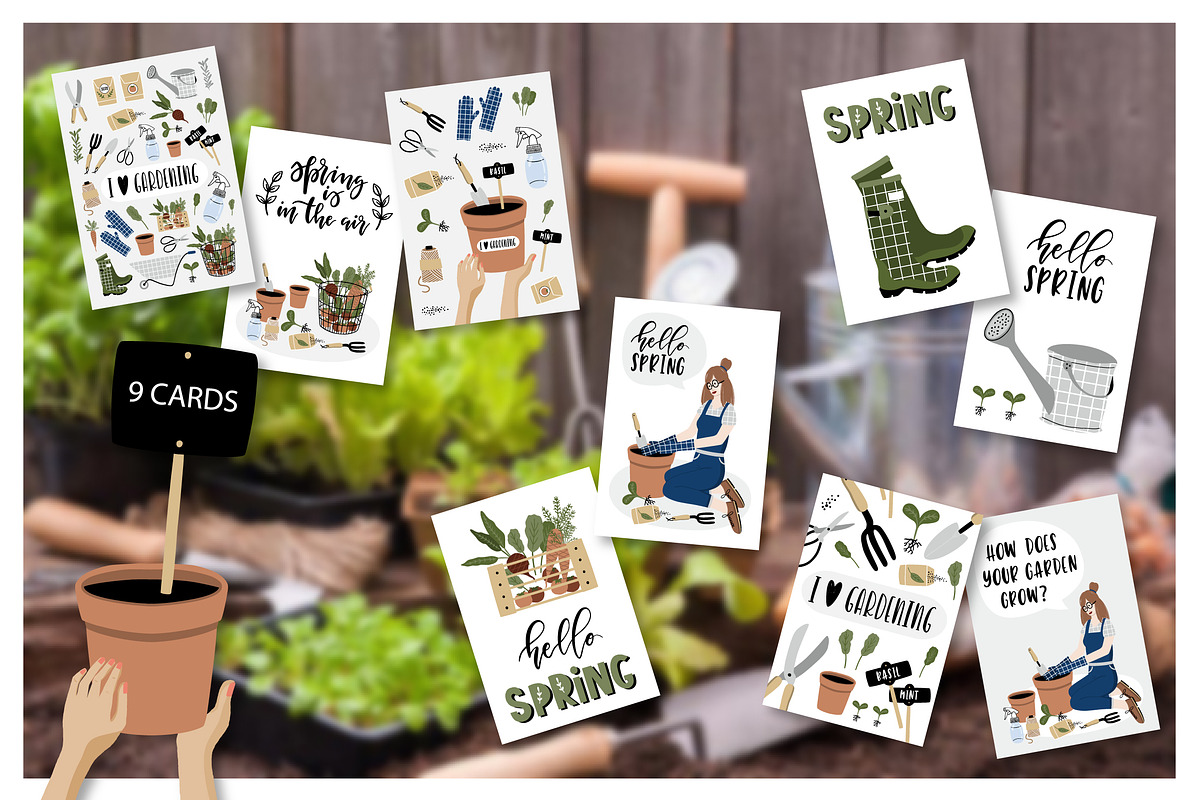 Crazy Plant Lady - gardening set, a Seasonal Illustration by lokko studio (Photo 4 of 5)