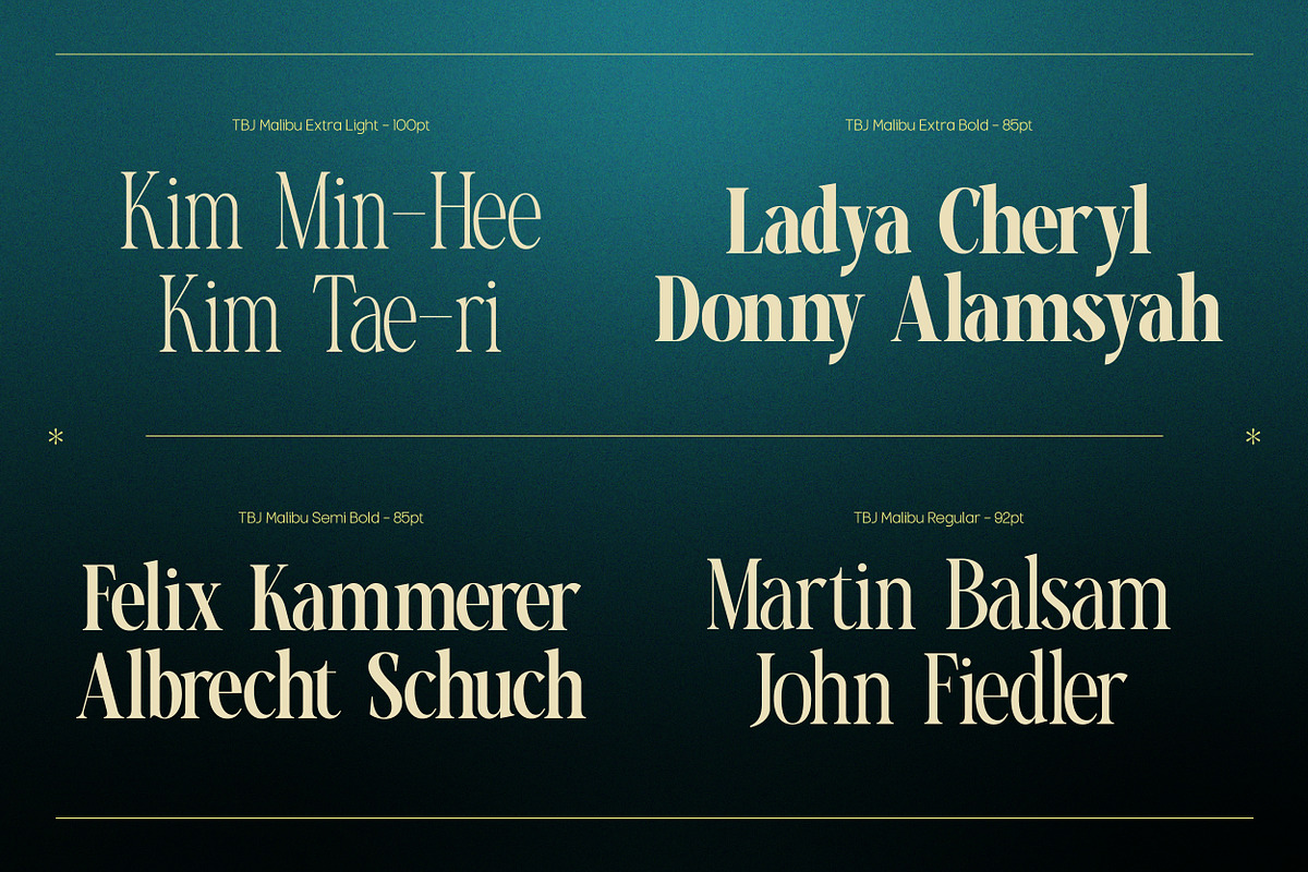 TBJ Malibu Condensed Display Font, a Serif Font by Taboja Studio (Photo 9 of 22)