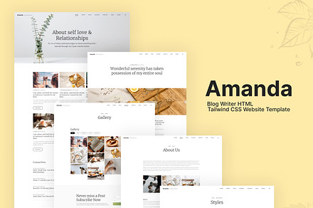 Amanda - Lifestyle Blog Tailwind CSS, a HTML Template by TemplatesJungle