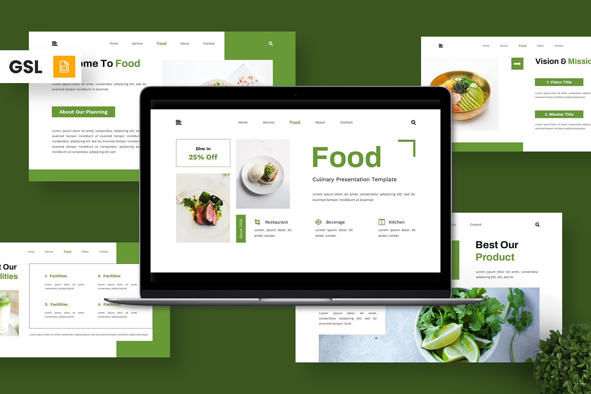 Food - Culinary Google Slide, a Presentation Template by Deepslide Studio (Photo 1 of 6)