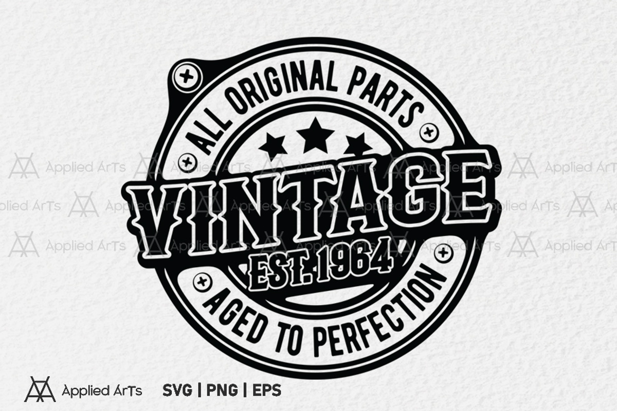 VINTAGE 1964 SVG, Funny Birthday SVG, an Object Graphic by Applied Arts (Photo 1 of 4)