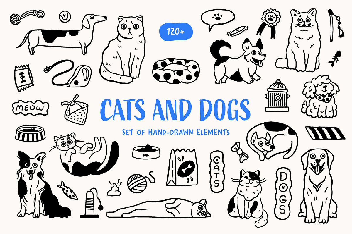 CATS and DOGS, an Animal Illustration by katieromanoff_art (Photo 1 of 8)