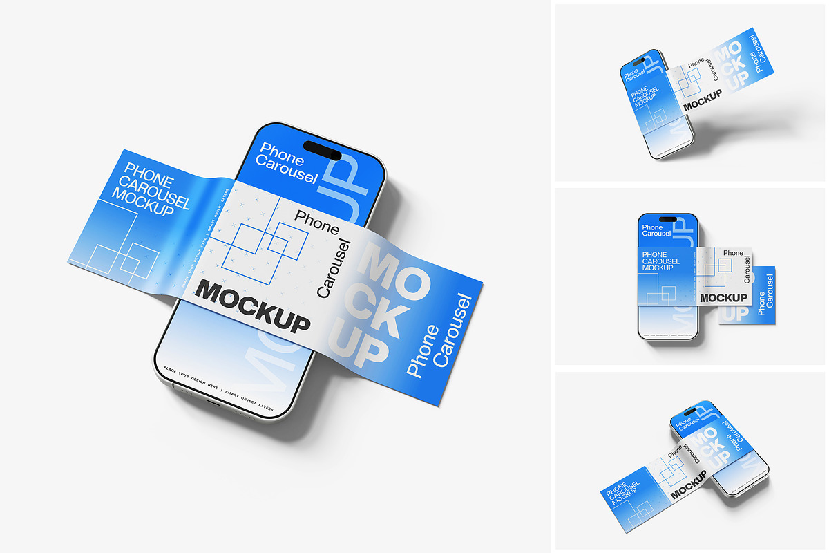 Phone Carousel Mockup, a Product Mockup by MrLetters (Photo 1 of 5)