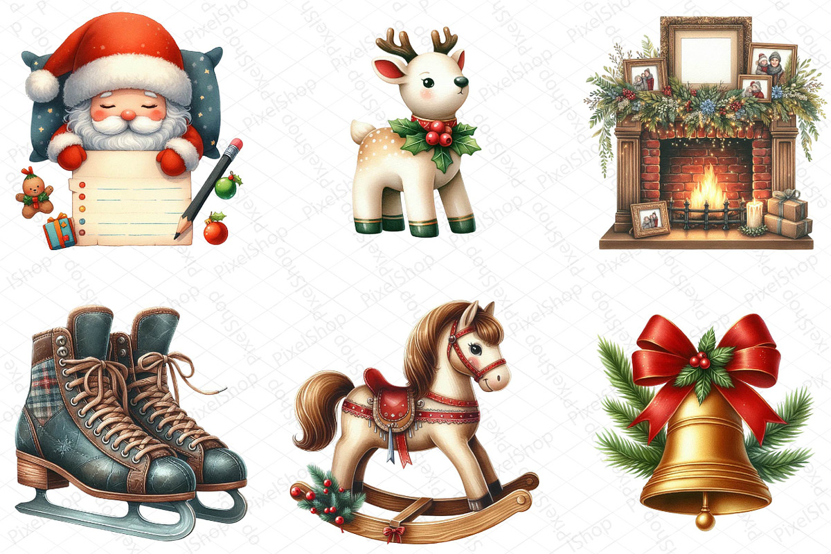 Nostalgic Christmas Clipart, an Illustration by DreamPrint404 (Photo 3 of 5)