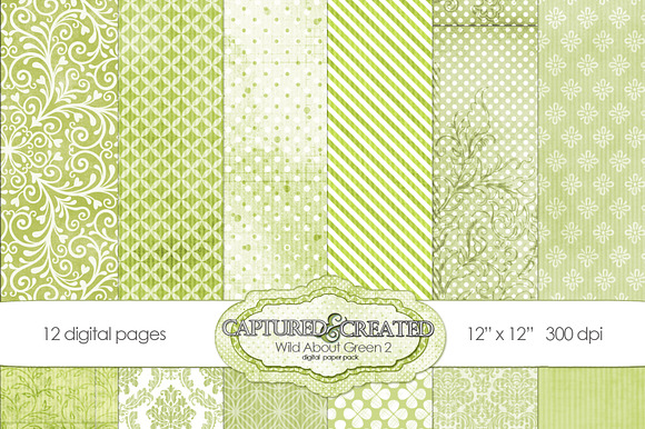 Wild About Green 2 Digital Paper preview 5
