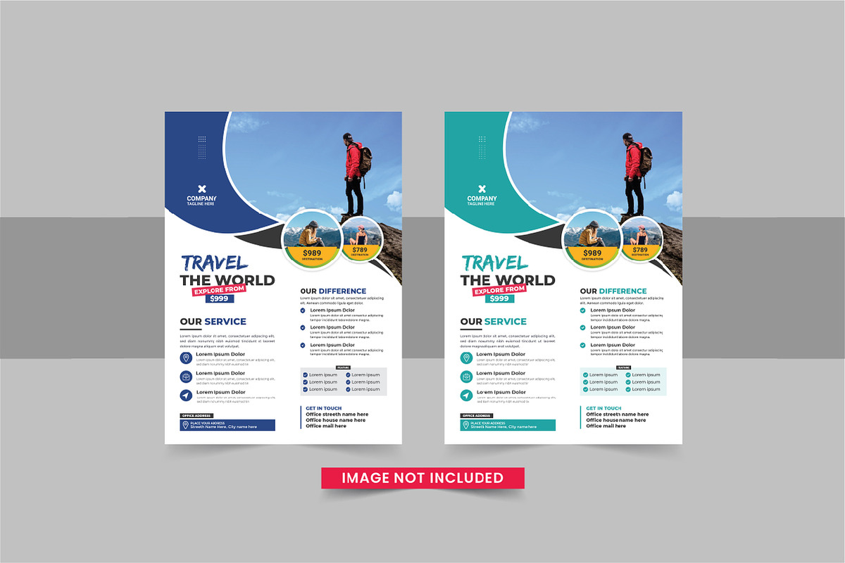 Travel flyer or travel poster bundle, a Flyer Template by Pavel_design (Photo 8 of 11)