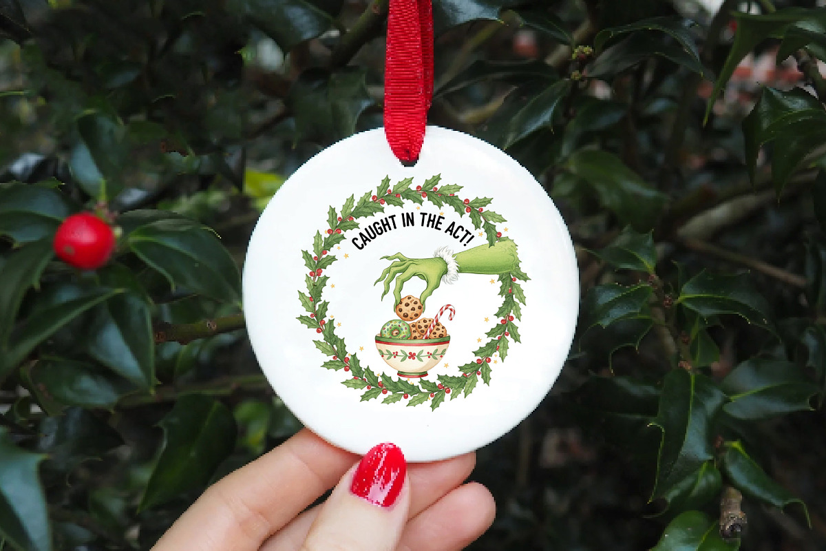 Christmas Grinch square coaster PNG, an Illustration by DreamArtGraphic (Photo 2 of 5)