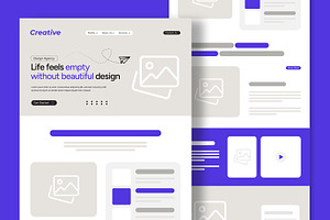 Landing Page Wireframe Template, a Landing Page Template by CreativeShaper