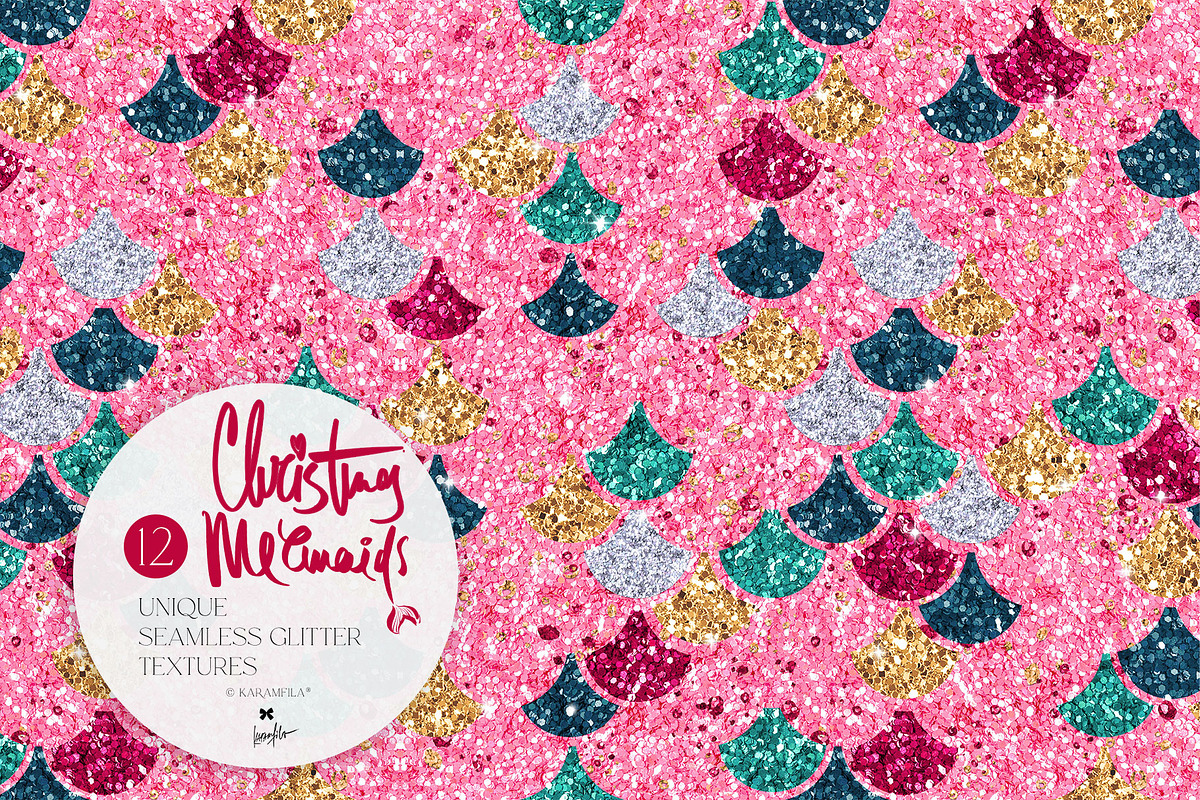 Mermaid Glitter Textures, a Pattern Graphic by KaramfilaS (Photo 8 of 15)