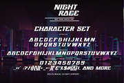 NIGHTRACE - Race Theme Display Font, a Font by Gassstype (Thumbnail 8 of 8)