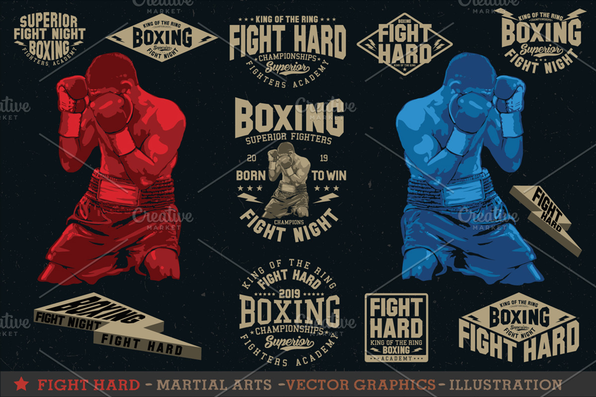 FIGHT HARD, a Sport Illustration by Artistic & Unique