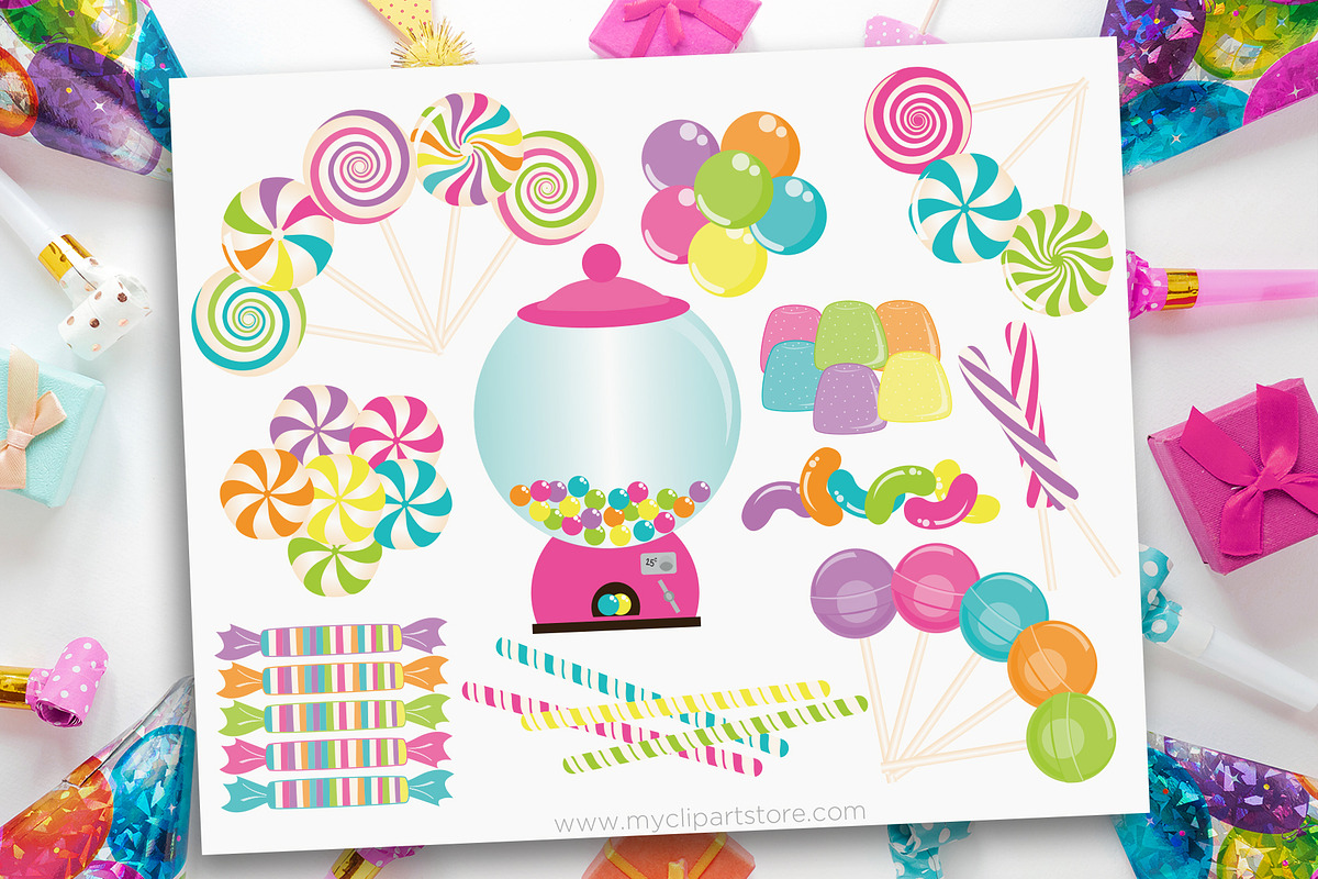Candyland Sweets Clipart, SVG, a Food Illustration by MyClipArtStore (Photo 1 of 3)