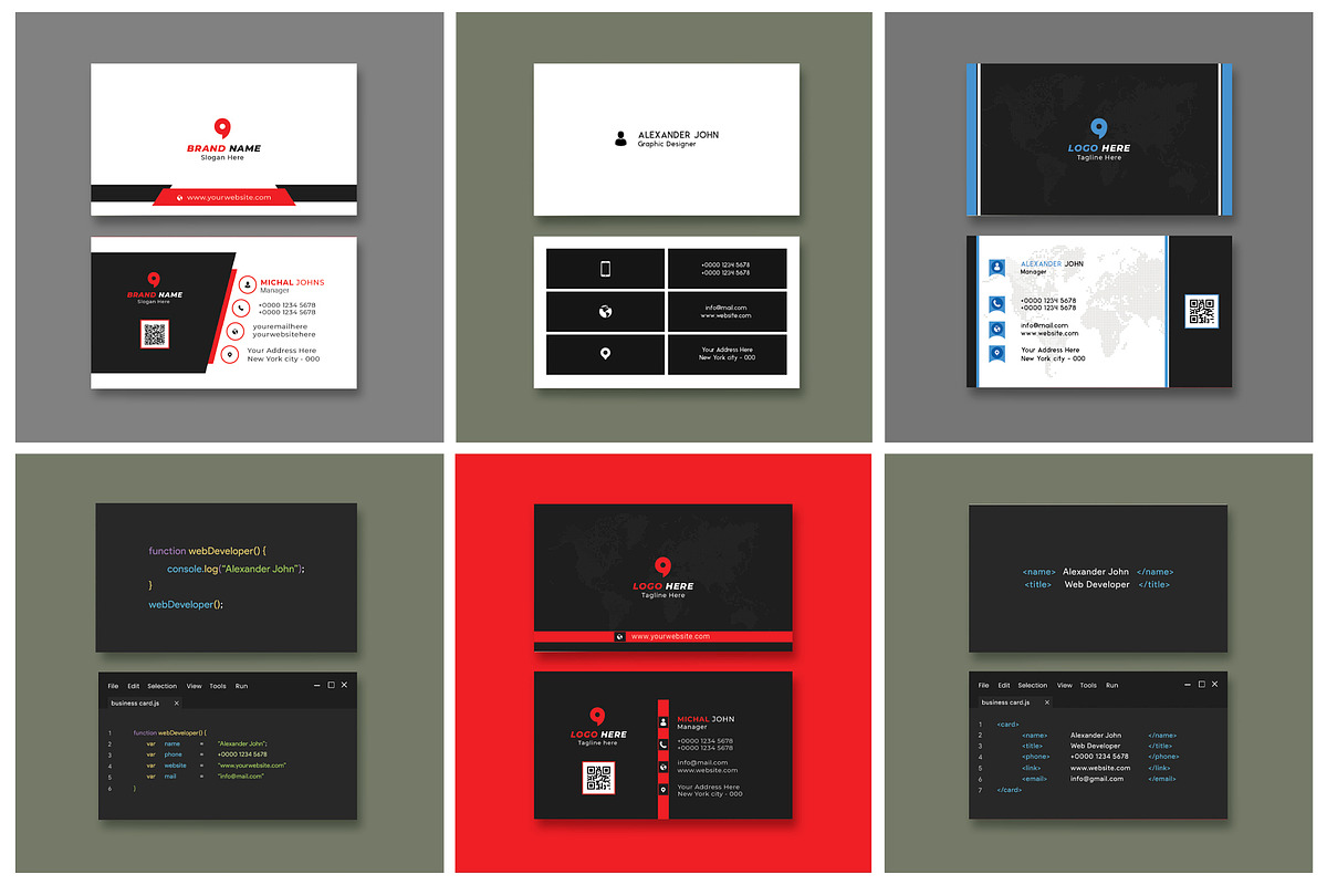 50 Business Cards Mega Bundle, a Business Card Template by Saman Osama (Photo 9 of 10)
