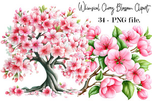 Whimsical Cherry Blossom Clipart