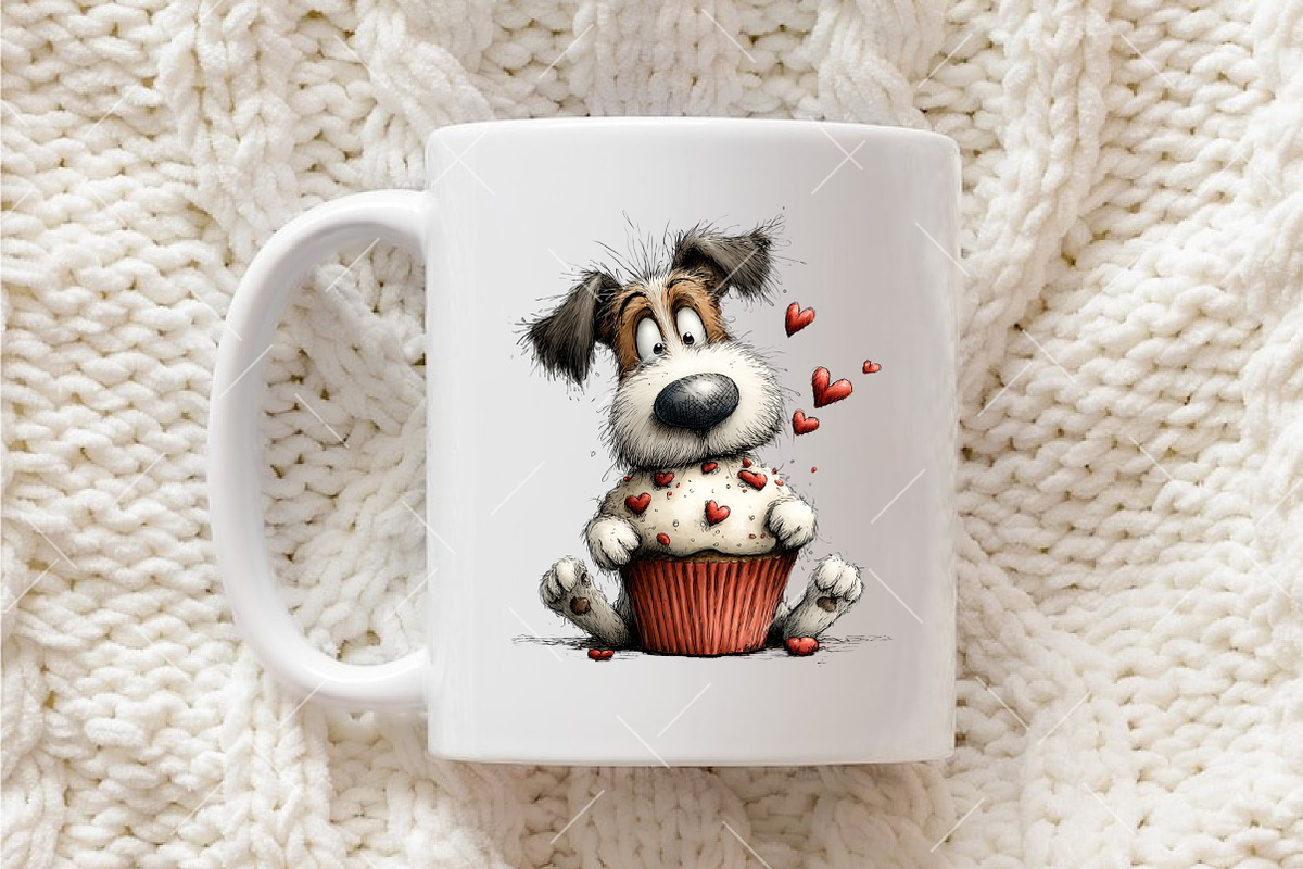 Funny Valentine Peeking Dog Clipart, an Illustration by OK Design (Photo 6 of 6)