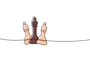 Linear minimalist outline of a chess, an Illustration by GraphiShop