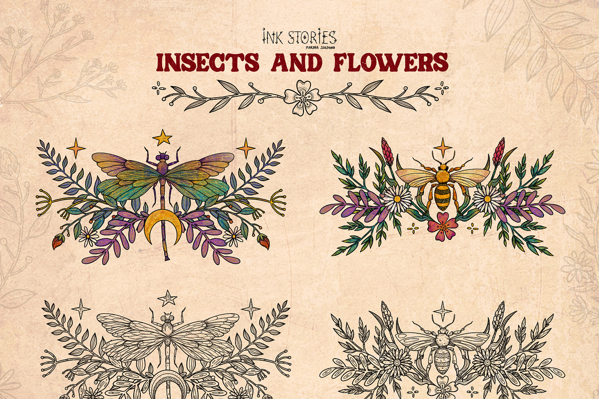 Insects and Flowers, an Animal Illustration by Ink Stories (Photo 9 of 15)